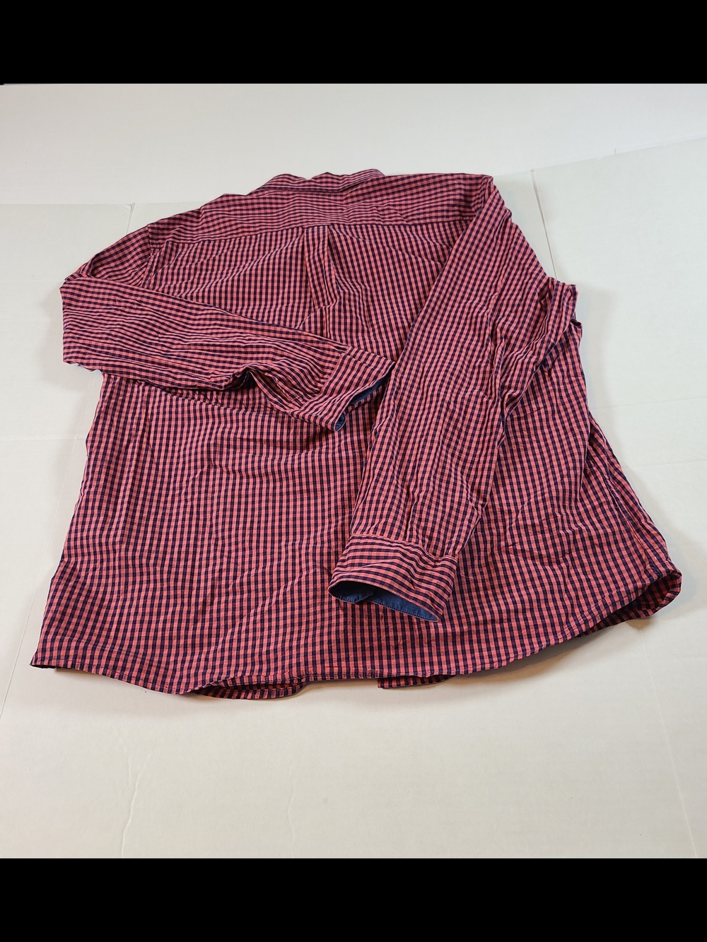 Izod Men's Slim Fit Red Check Long-Sleeve Button-Down Shirt One Pocket Logo XXL - Picture 10 of 13